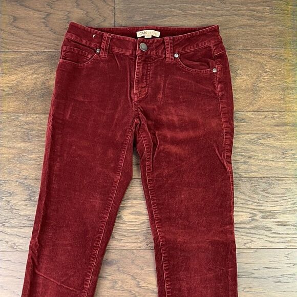 CABI Skinny Corduroy Jeans Ruby Red Sz 4 #200 EUC - Picture 4 of 6
